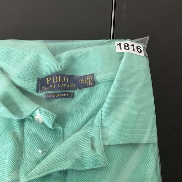 Polo Ralph Lauren Shirt Men 2XL Mint Green Slim Fit Short Sleeve Pony Preppy - Picture 12 of 12